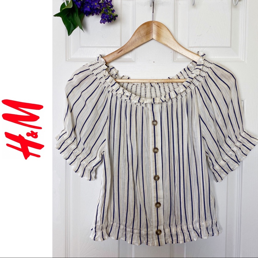 H&M Girl’s striped off the shoulder top